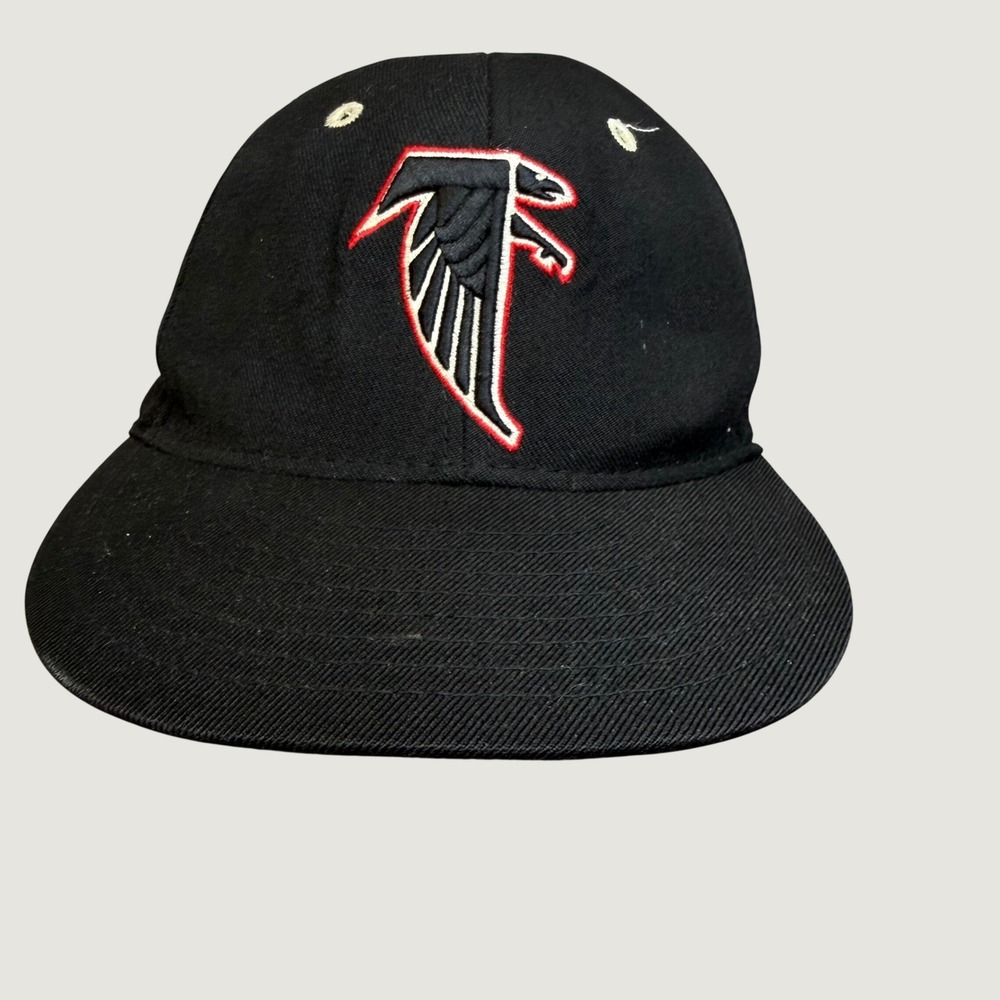 Atlanta Falcons Reebok On Field Fitted Hat Black 100% Wool NFL Size 7 1/4 Vtg
